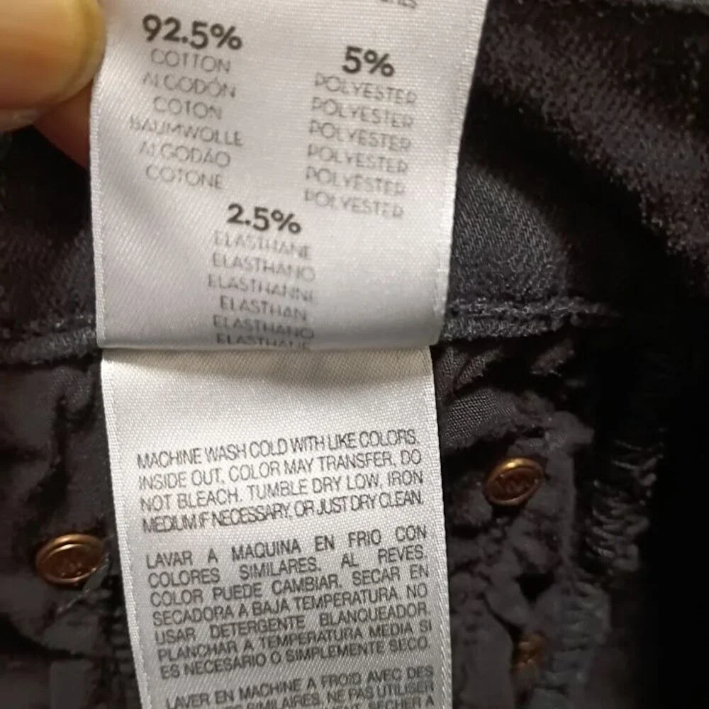 Mother Insider Crop Black Jeans Wash Size 27  Denim Mid-Rise Raw Hem - Picture 7 of 15